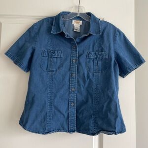 Vintage Talbots denim button down shirt — size M petite